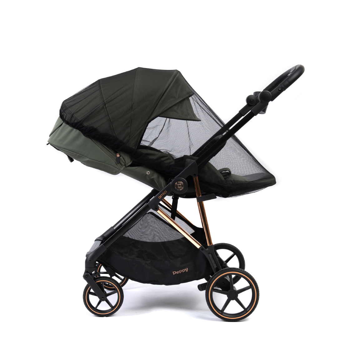 Коляска прогулочная Peppy Amici LX Green (рама Gold)