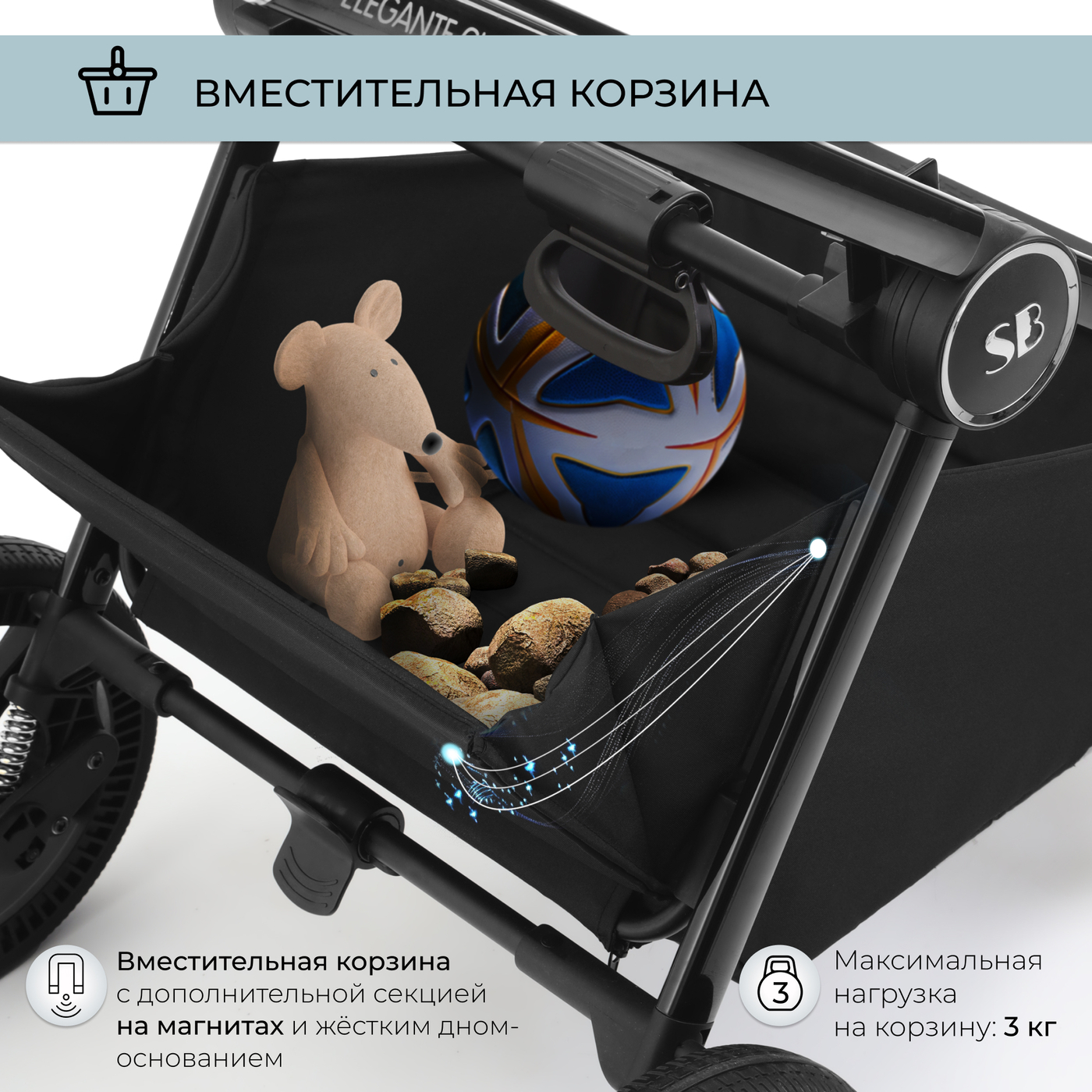 Коляска 2в1 Sweet Baby Elegante Chrome Blue