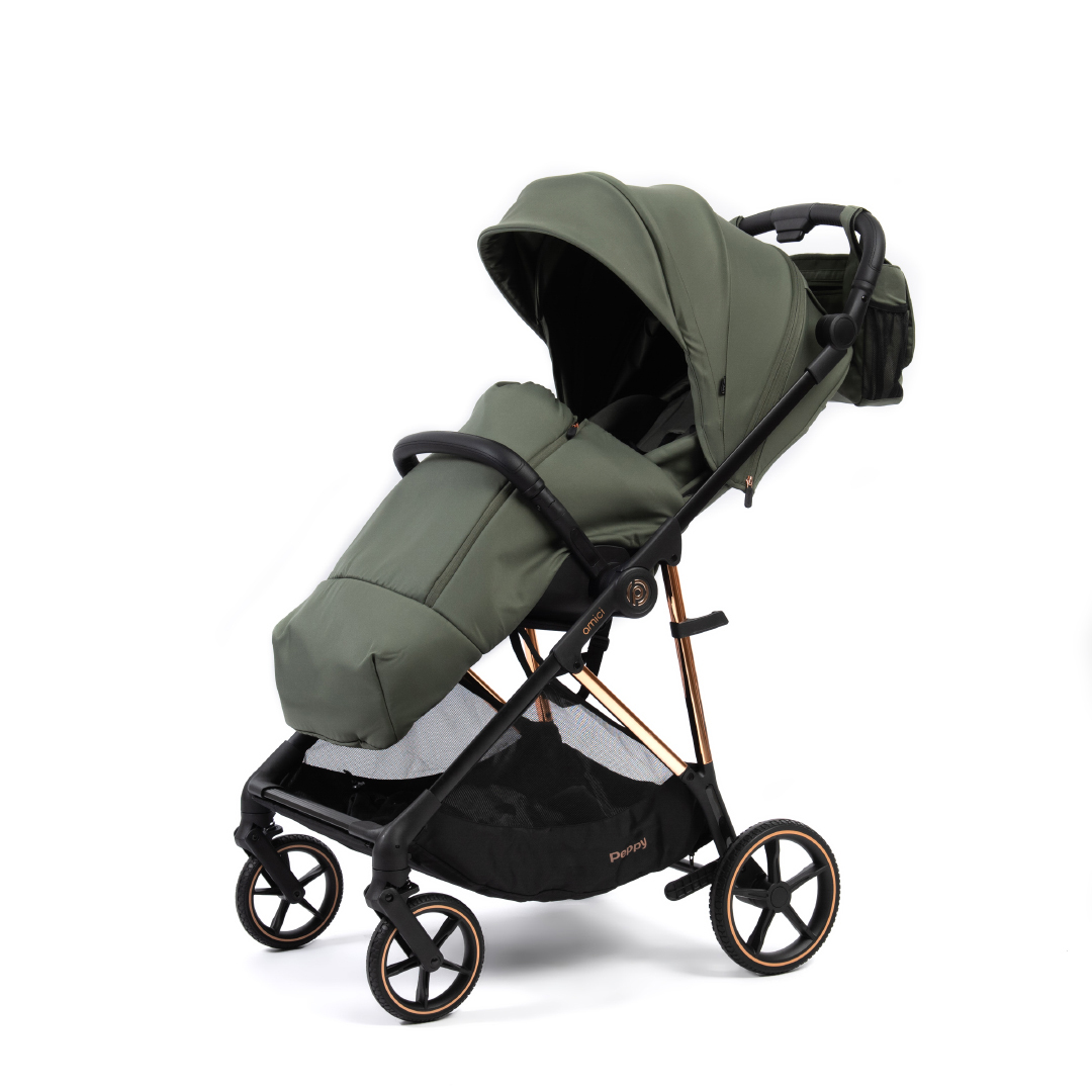 Коляска прогулочная Peppy Amici LX Green (рама Gold)